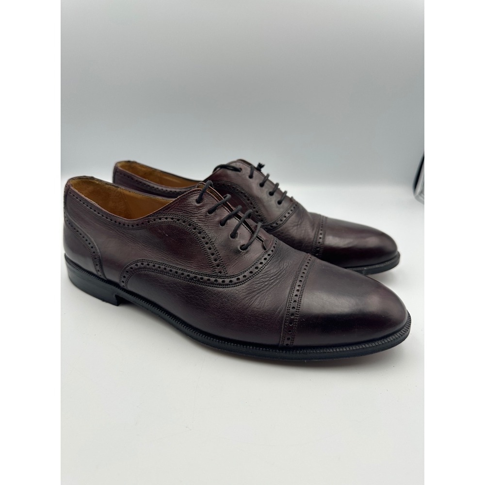 Mezlan Florence Oxford Derby Dress Shoes Mens 10 Brown Leather Brogue Cap Toe - Picture 10 of 12